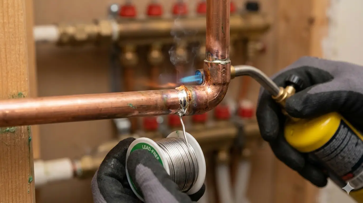Copper plumbing pipes